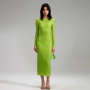 Self-Portrait GG Crystal Embellished Midi Dress